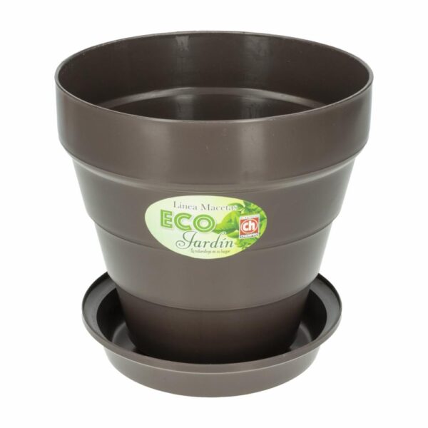 Maceta Jazmín Con Base Wengué PLASTICOS CHEMPRO 3 Litros