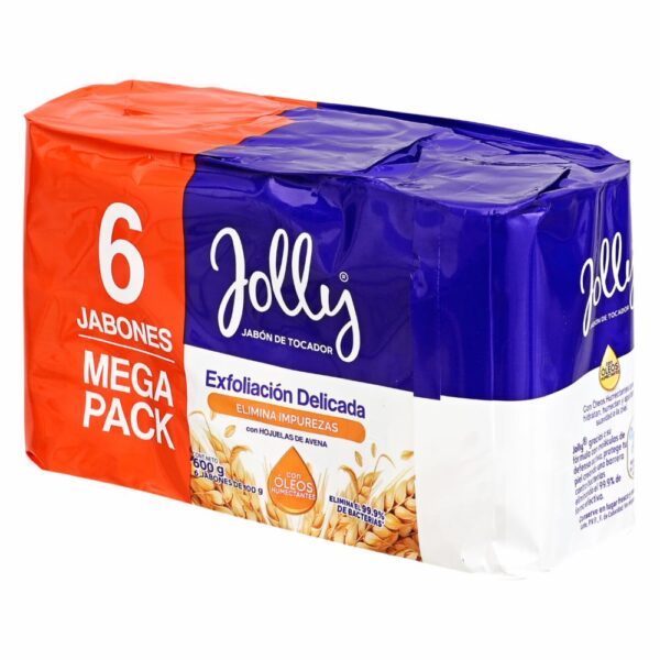 Jabón De Tocador Exfoliación Delicada Con Hojuelas De Avena JOLLY 6 X 100 G