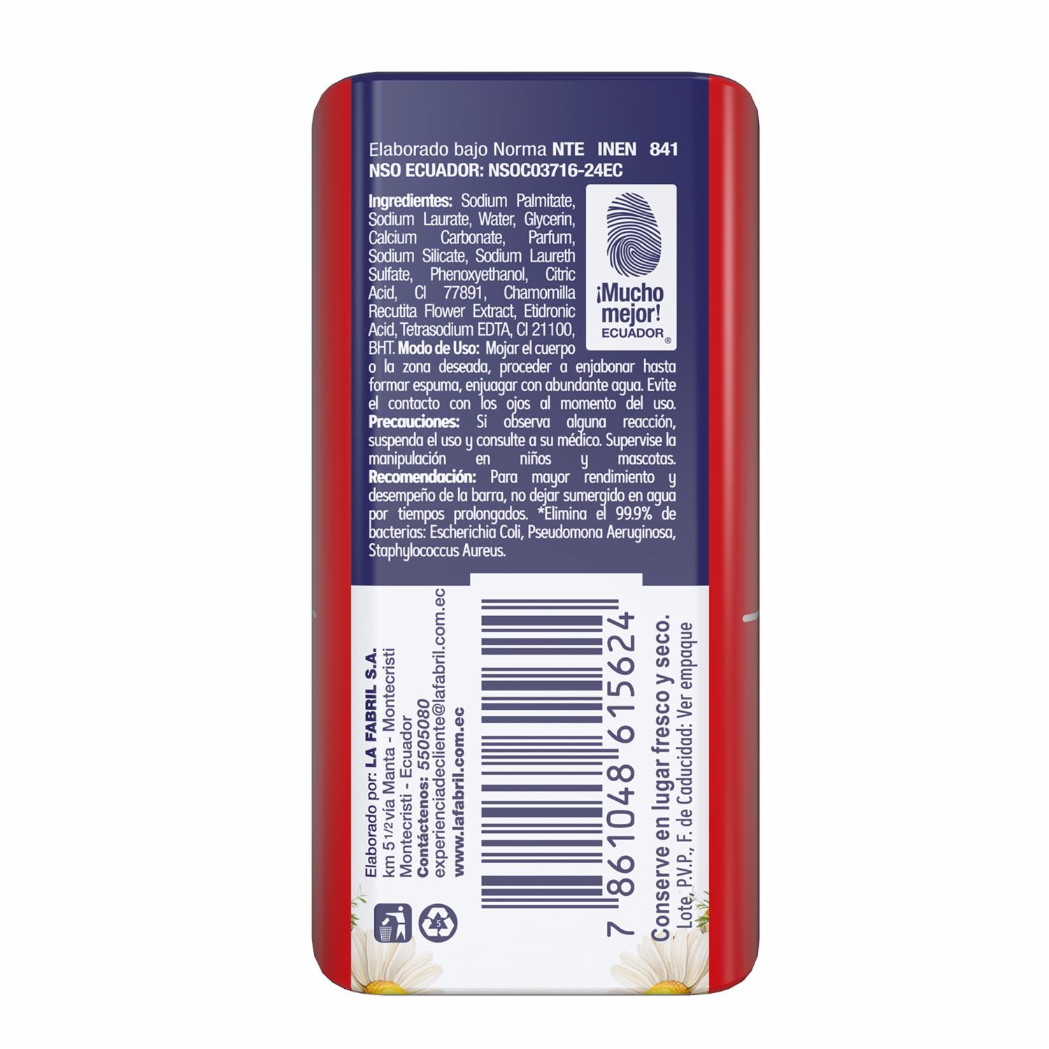 Jabón De Tocador Reparación Natural Con Manzanilla JOLLY 5 X 75 G - Imagen 3