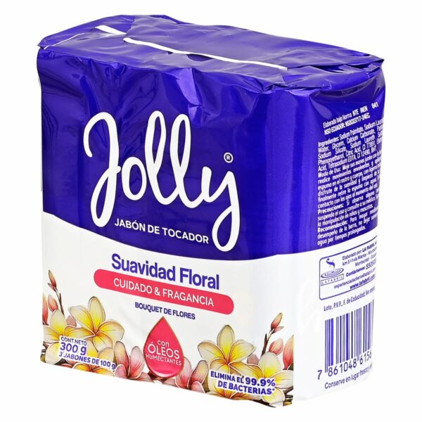 Jabón De Tocador Suavidad Floral Cuidado Y Fragancia JOLLY 3 X 100 G