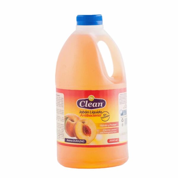 Jabón Líquido Antibacterial Aroma Durazno DR. CLEAN 2000 Ml
