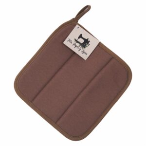 Coge Ollas Beige Tostado TELA, PAPEL Y TIJERA 20 X 20 Cm