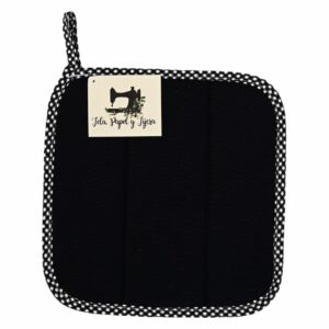 Coge Ollas Lona Negro TELA, PAPEL Y TIJERA 20 X 20 Cm