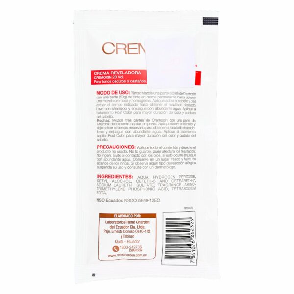 Oxigenta Crema Reveladora de 20 Volúmenes Sachet CREMOXIN 50 Ml - Imagen 2