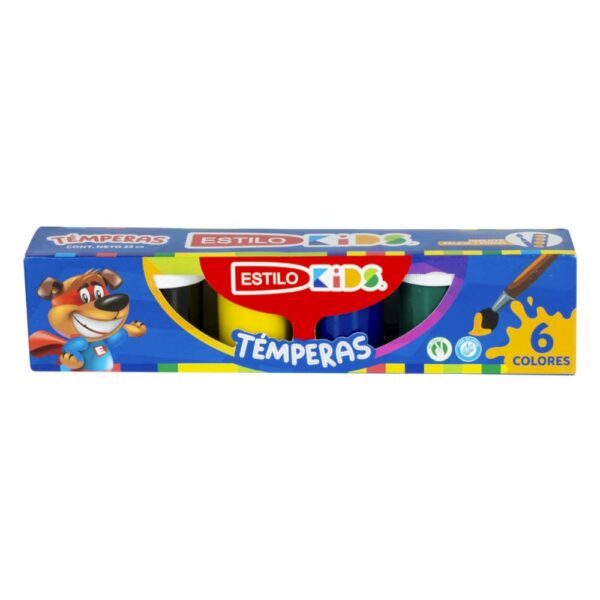 Set Temperas Con Pincel Y Paleta ESTILO 22 Ml - Imagen 2