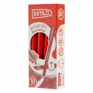 Bolígrafo Borrable Rojo 7 Milímetros ESTILO 10 Piezas