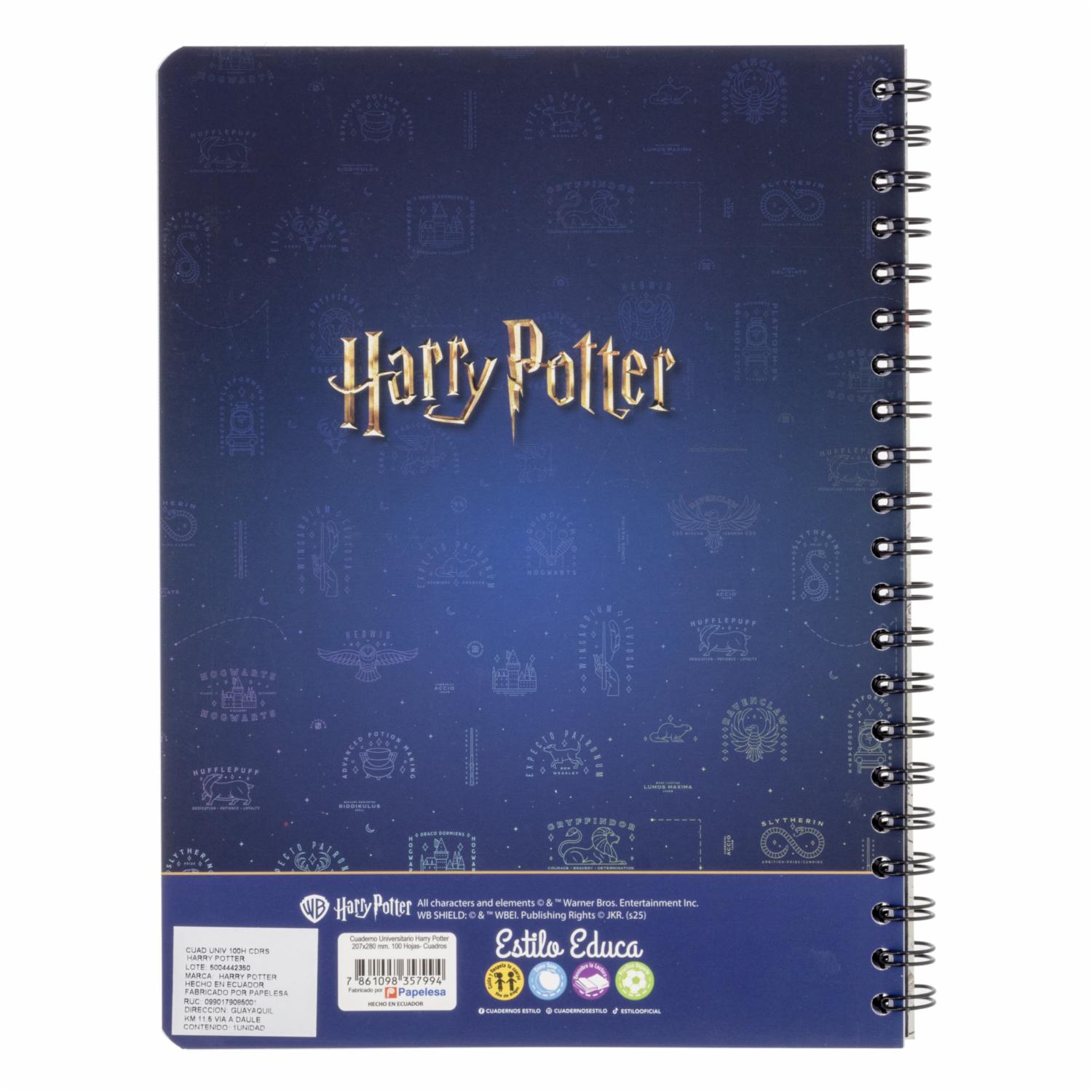 Cuaderno A Cuadros Con Diseño Harry Potter ESTILO 100H - Imagen 2