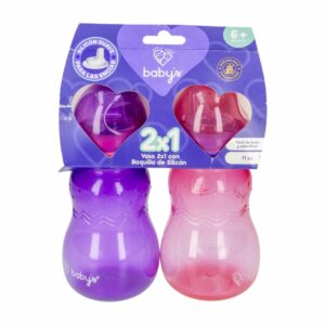 Set Vasos Infantiles Con Boquilla De Silicon BABYS 11 Onzas