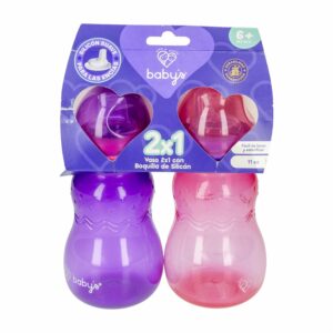 Set Vasos Infantiles Con Boquilla De Silicon BABY'S 11 Onzas