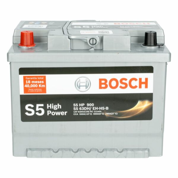 Batería Para Auto High Power S5 Invertida BOSCH 55 HP