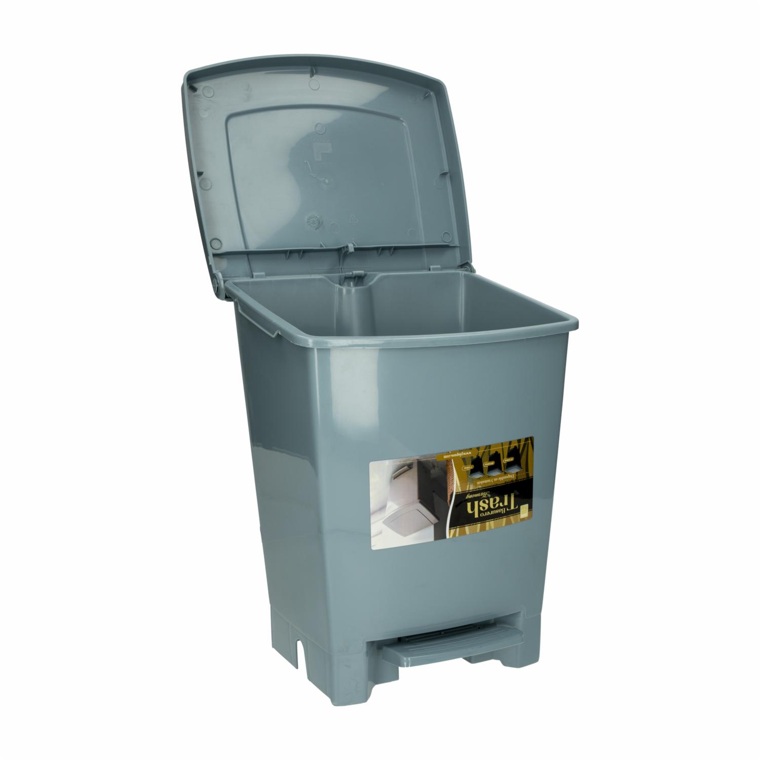 Basurero De Pedal Trash Gris Azul PLAPASA 7 Litros - Imagen 2