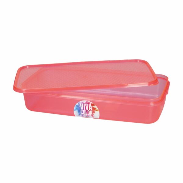 Repostero Con Tapa Freshware Rojo Laser Viva Color N2 PLAPASA 1.25 Litros - Imagen 2