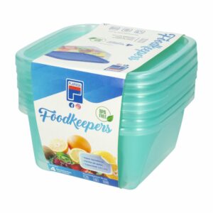 Set Reposteros N2 Con Tapa Foodkeepers Verde Perlado PLAPASA 1,2 Litros X 4