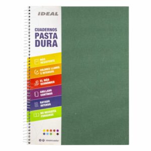 Cuaderno Espiral 1 Línea Verde IDEAL 100 Hojas