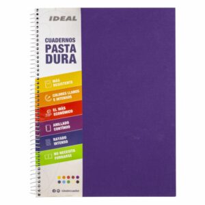 Cuaderno Espiral De Líneas Lila IDEAL 100 Hojas