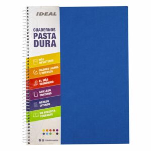 Cuaderno Espiral De Líneas Celeste IDEAL 100 Hojas