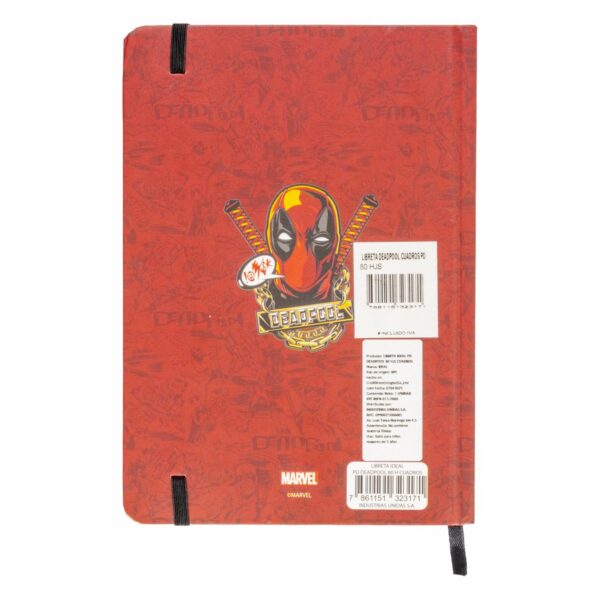 Libreta A Cuadros Diseño Deadpool DISNEY 80 Hojas - Imagen 2