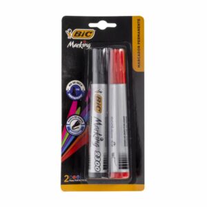 Marcador Permanente Rojo Negro BIC 2 Piezas
