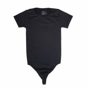 Body Manga Corta Hilo Liso Dama Negro TESS