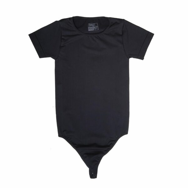 Body Manga Corta Hilo Liso Dama Negro TESS