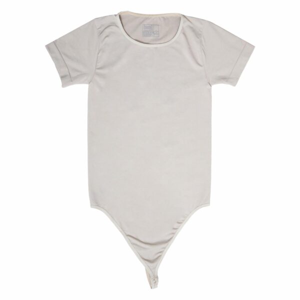 Body Manga Corta Hilo Liso Dama Taupe TESS - Imagen 3