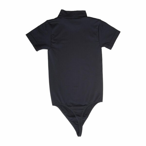 Body Cuello Alto Manga Corta Hilo Liso Dama Negro TESS - Imagen 2