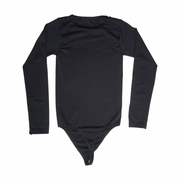 Body Manga Larga Hilo Liso Dama Negro TESS - Imagen 2
