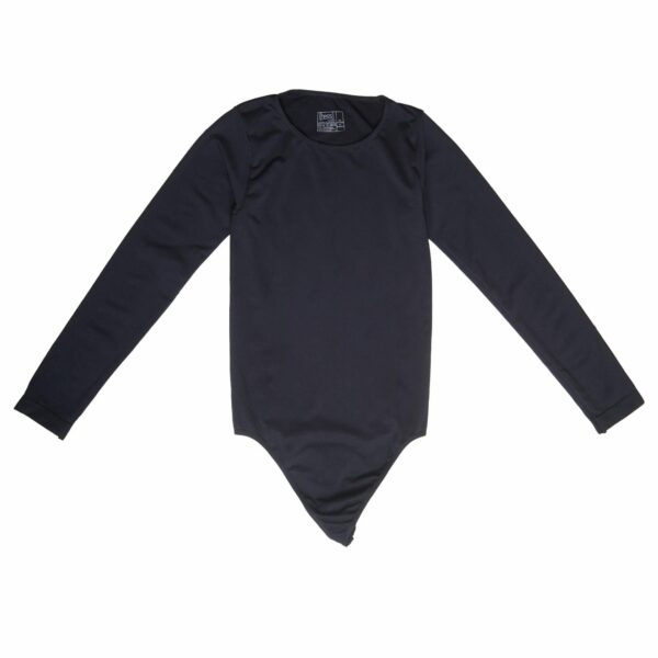 Body Manga Larga Hilo Liso Dama Negro TESS - Imagen 5