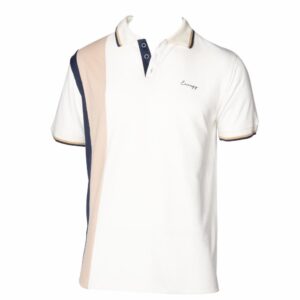 Camiseta Polo Manga Corta Franja Rosada