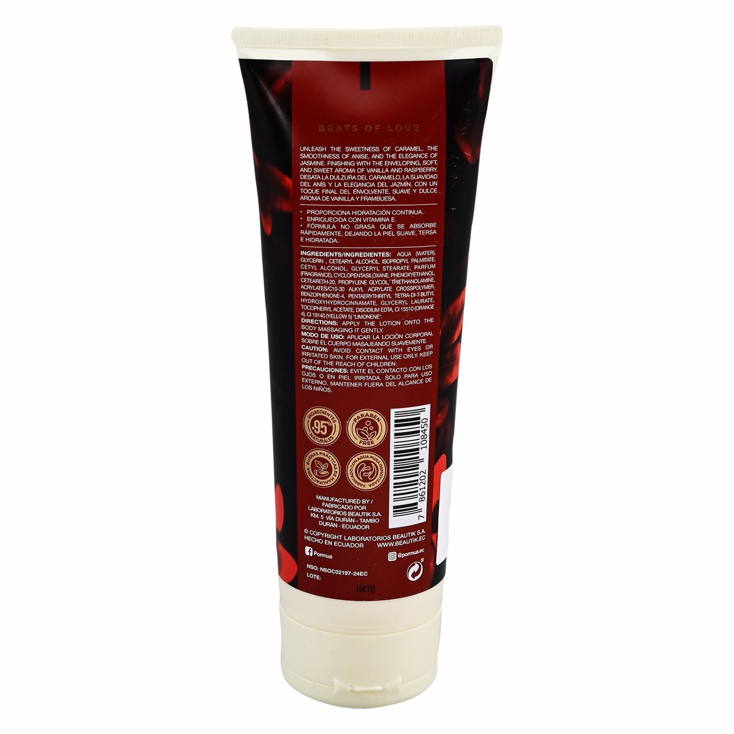 Crema Corporal Beats Of Love Con Vitamina E PORMUÀ 250 Ml - Imagen 2