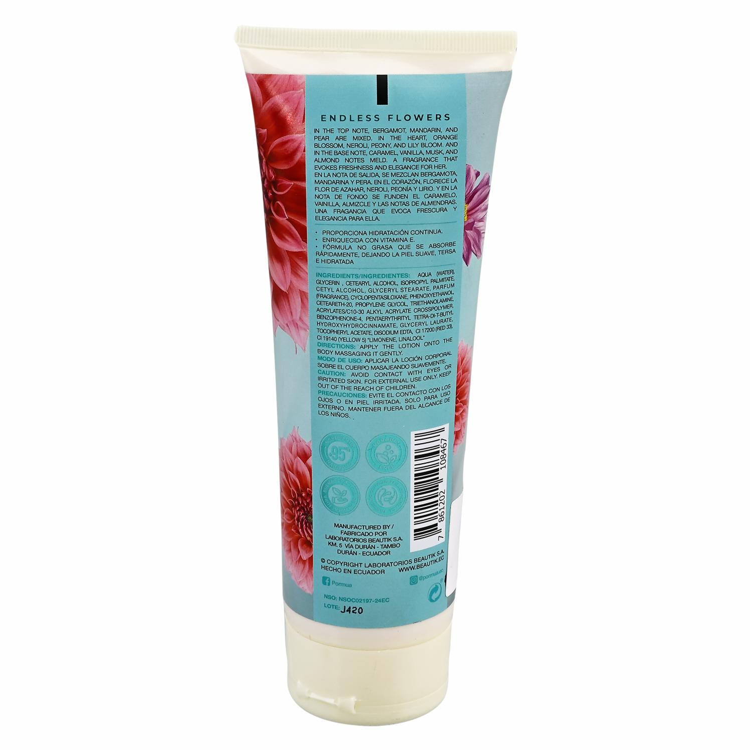 Crema Corporal Endles Flower Vitamina E PORMUÀ 250 Ml - Imagen 2
