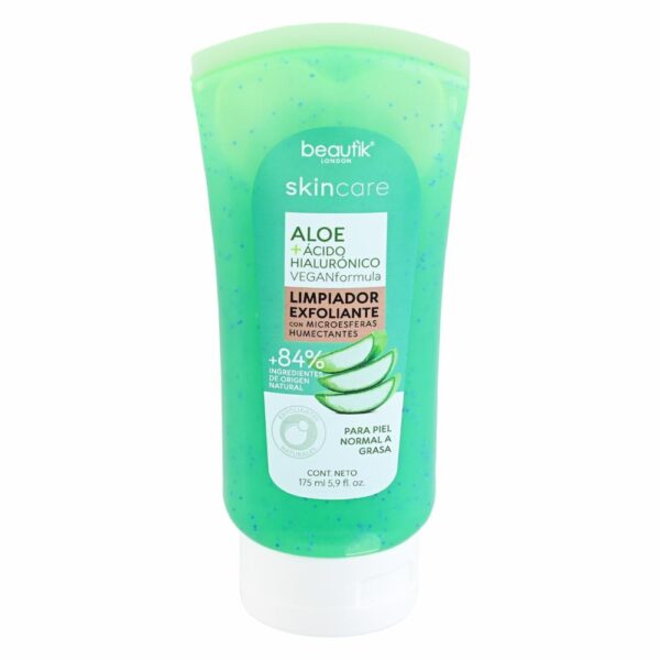 Limpiador Exfoliante Aloe + Acido Hialuronico En Gel SKIN CARE 175 Ml