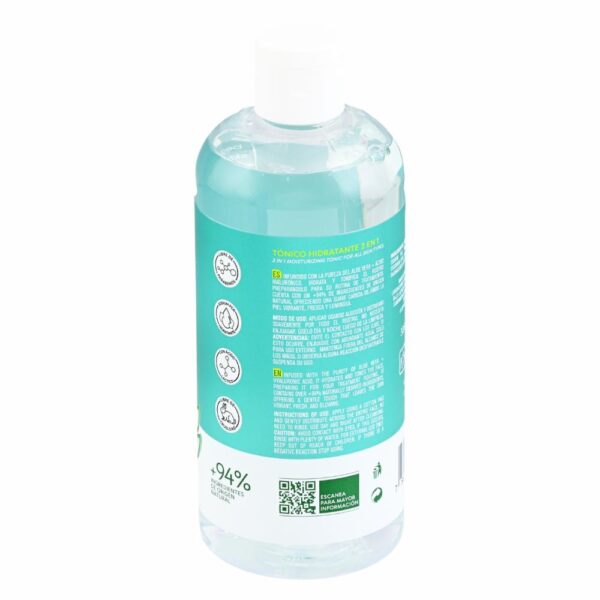 Tonico Hidratante 2 En 1 Aloe + Acido Hialuronico SKIN CARE 385 Ml - Imagen 2