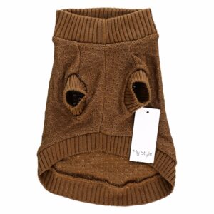 Suéter Para Perro Rombos Camel MY STYLE Talla Extra Pequeño