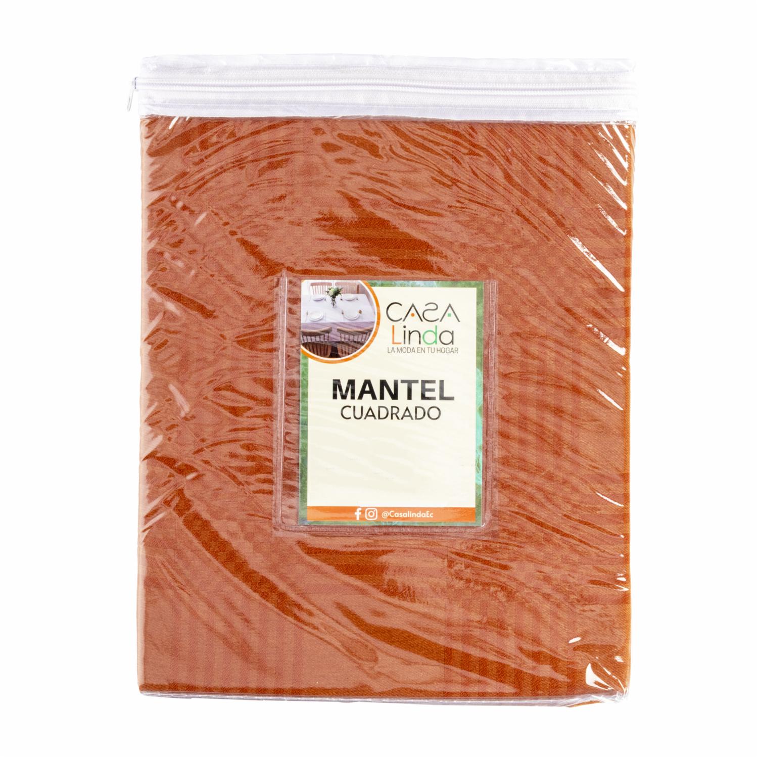 Mantel Pasadena Cuadrado Color Terra 6 A 8 Puestos CASA LINDA 175 X 175 Cm - Imagen 2