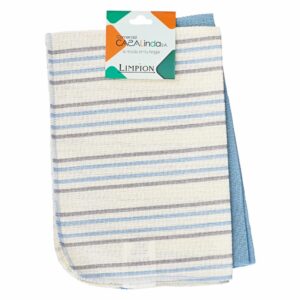 Set De Limpiones Rayas nad Celeste CASA LINDA 60 X 40 Cm