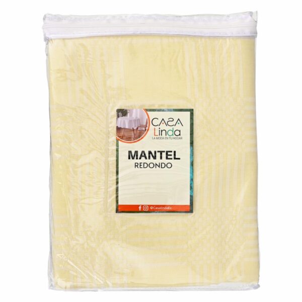 Mantel Beige Redondo 6 A 8 Puestos CASA LINDA 175 Cm