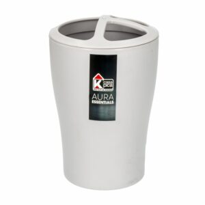 Porta Cepillos Aura Essentials Gris CASA PICA 12.5X8 CM