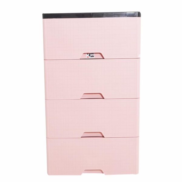 Cajonera Yute Rosado Con Beige 4 CASA PICA 4 Pisos