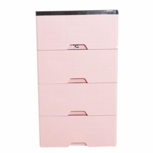 Cajonera Yute Rosado Con Beige 4 CASA PICA 4 Pisos