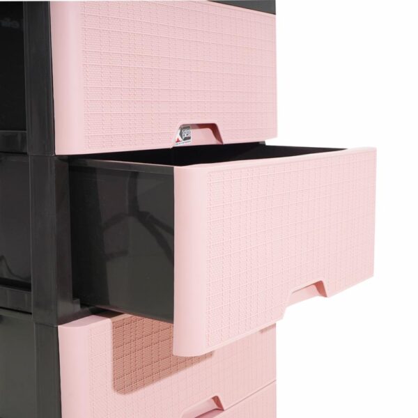 Cajonera Yute Rosado Con Beige 4 CASA PICA 4 Pisos - Imagen 5