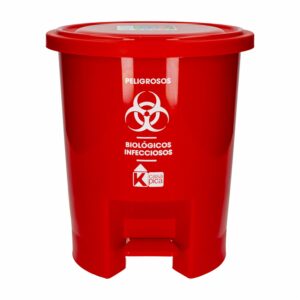 Tacho De Basura Desechos Biológicos Con Tapa Rojo CASA PICA 10 Litros
