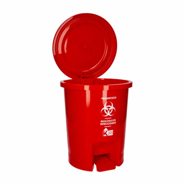 Tacho De Basura Desechos Biológicos Con Tapa Rojo CASA PICA 10 Litros - Imagen 2