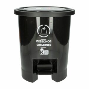 Tacho De Basura Desechos Comunes Con Tapa Negro CASA PICA 10 Litros