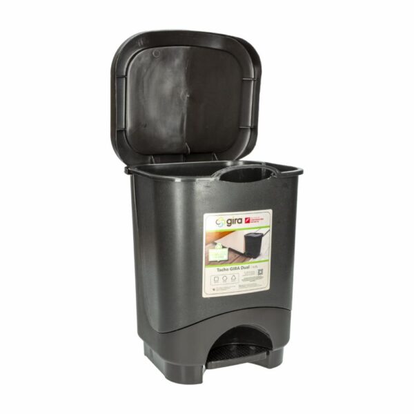 Tacho De Basura Con Pedal Café GIRA 8 Litros - Imagen 2
