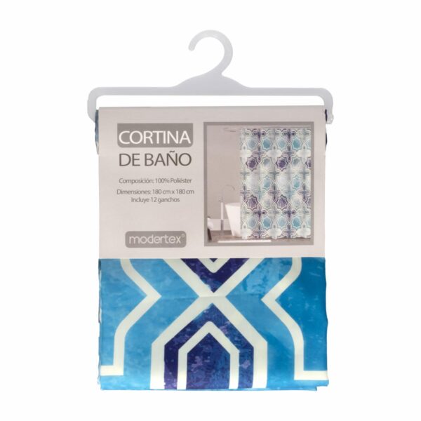 Cortina De Baño Cruz Azul MODERTEX 180 X 180 Cm