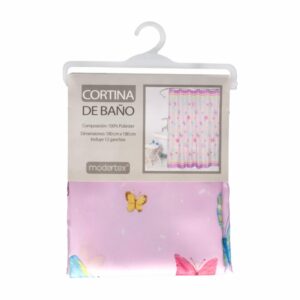 Cortina De Baño Mariposa MODERTEX 180 X 180 Cm