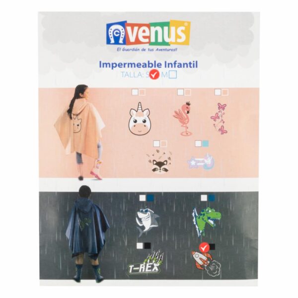 Capa Impermeable Titan Infantil Negro VENUS Talla Pequeño - Imagen 3