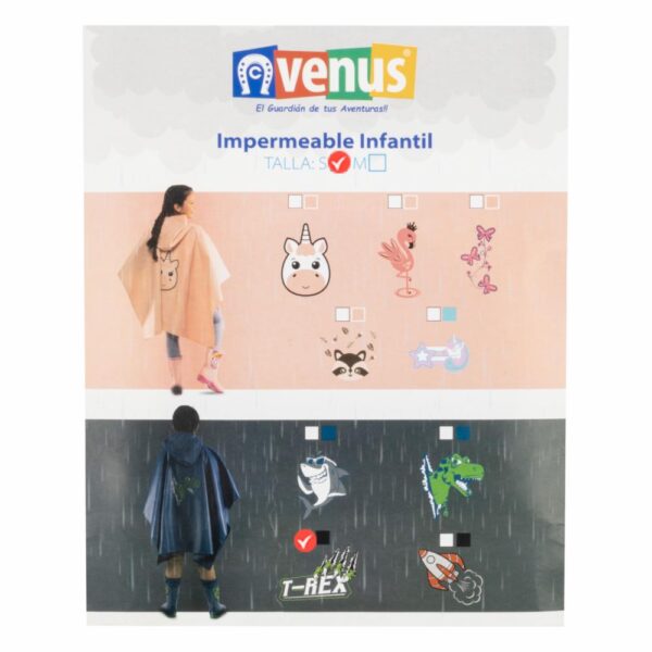 Capa Impermeable Diseño Trex Negro VENUS - Imagen 3