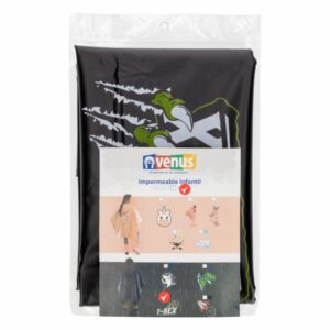 Capa Impermeable Trex Infantil Negro VENUS Talla Mediano